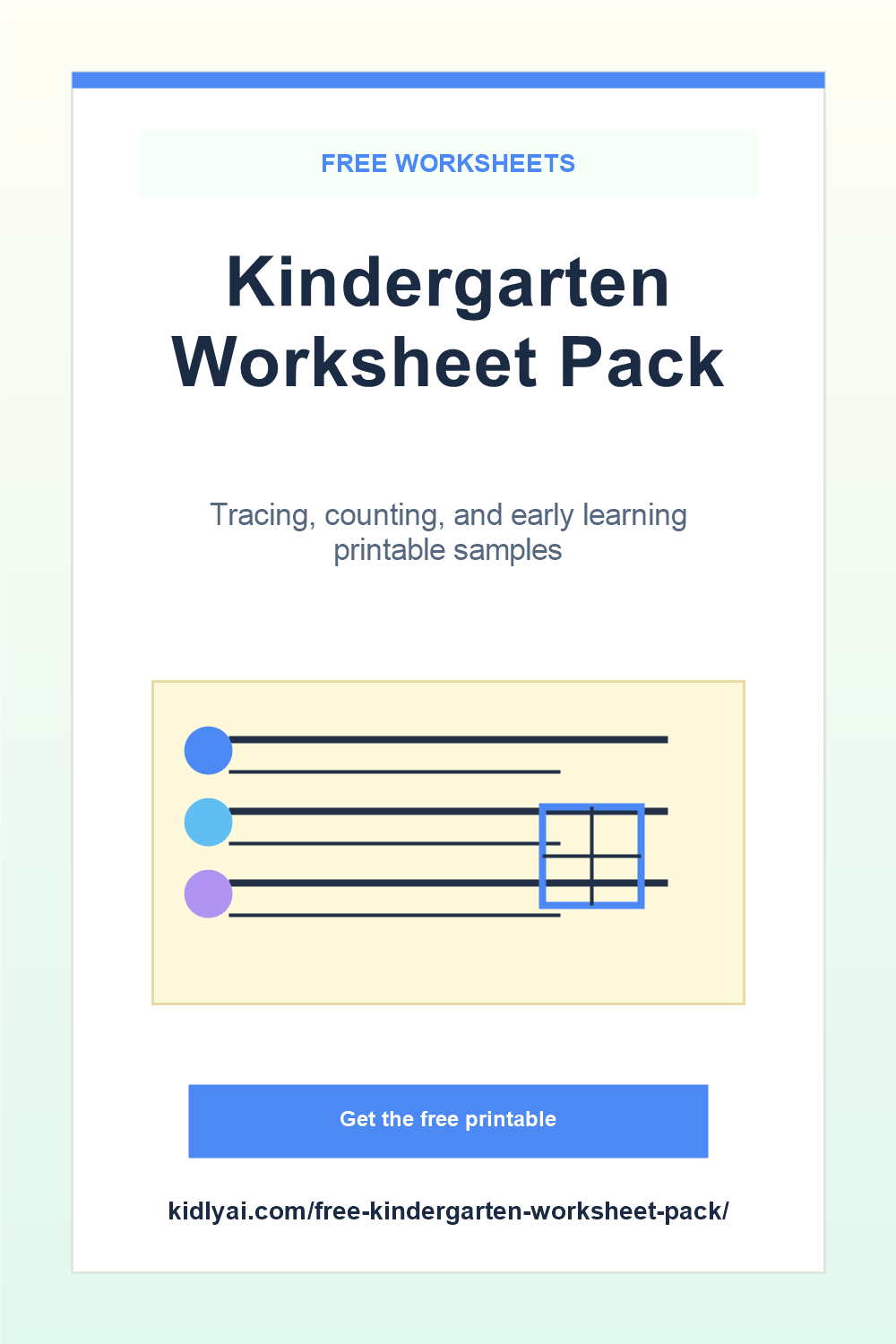 Free Kindergarten Worksheets Pinterest pin