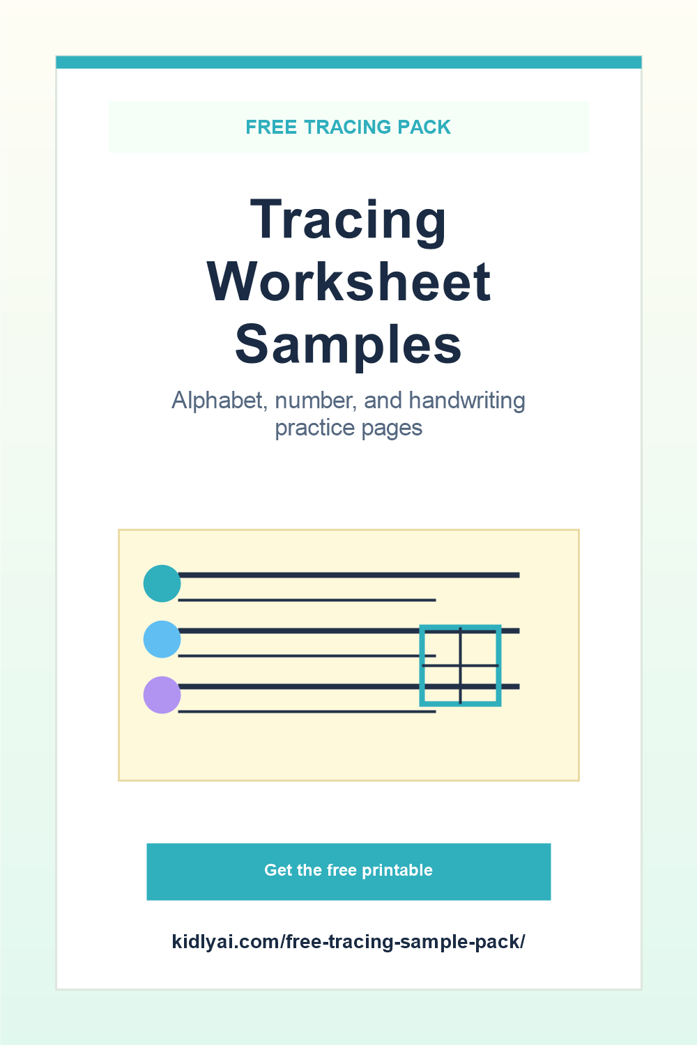 Free Tracing Worksheet Pack preview with printable kids activity pages
